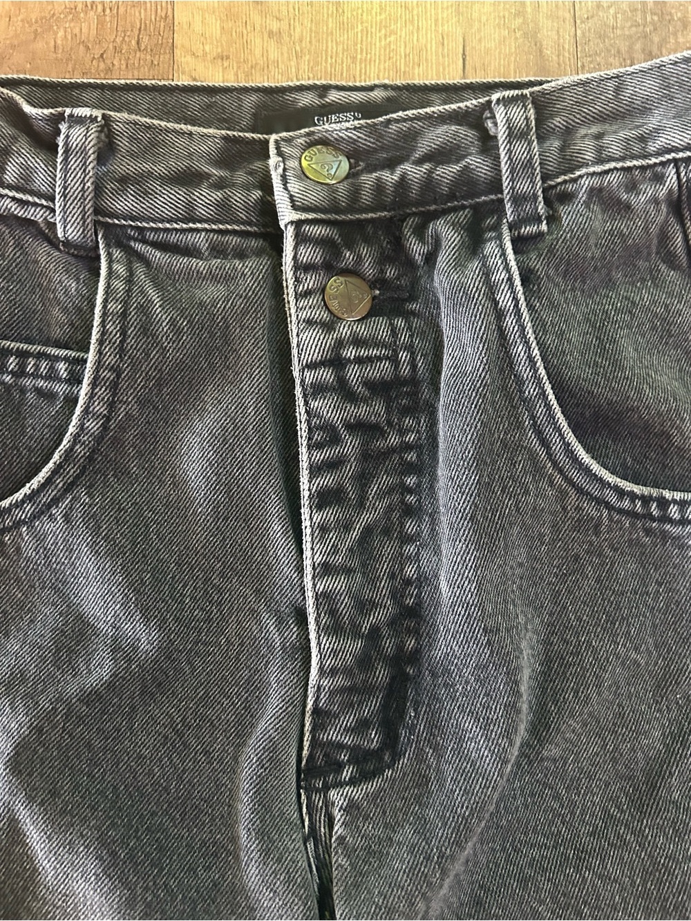 Vintage Guess Georges Marciano USA Black Acid Wash Mom Jeans Size 4 27.5 Waist - Picture 10 of 16